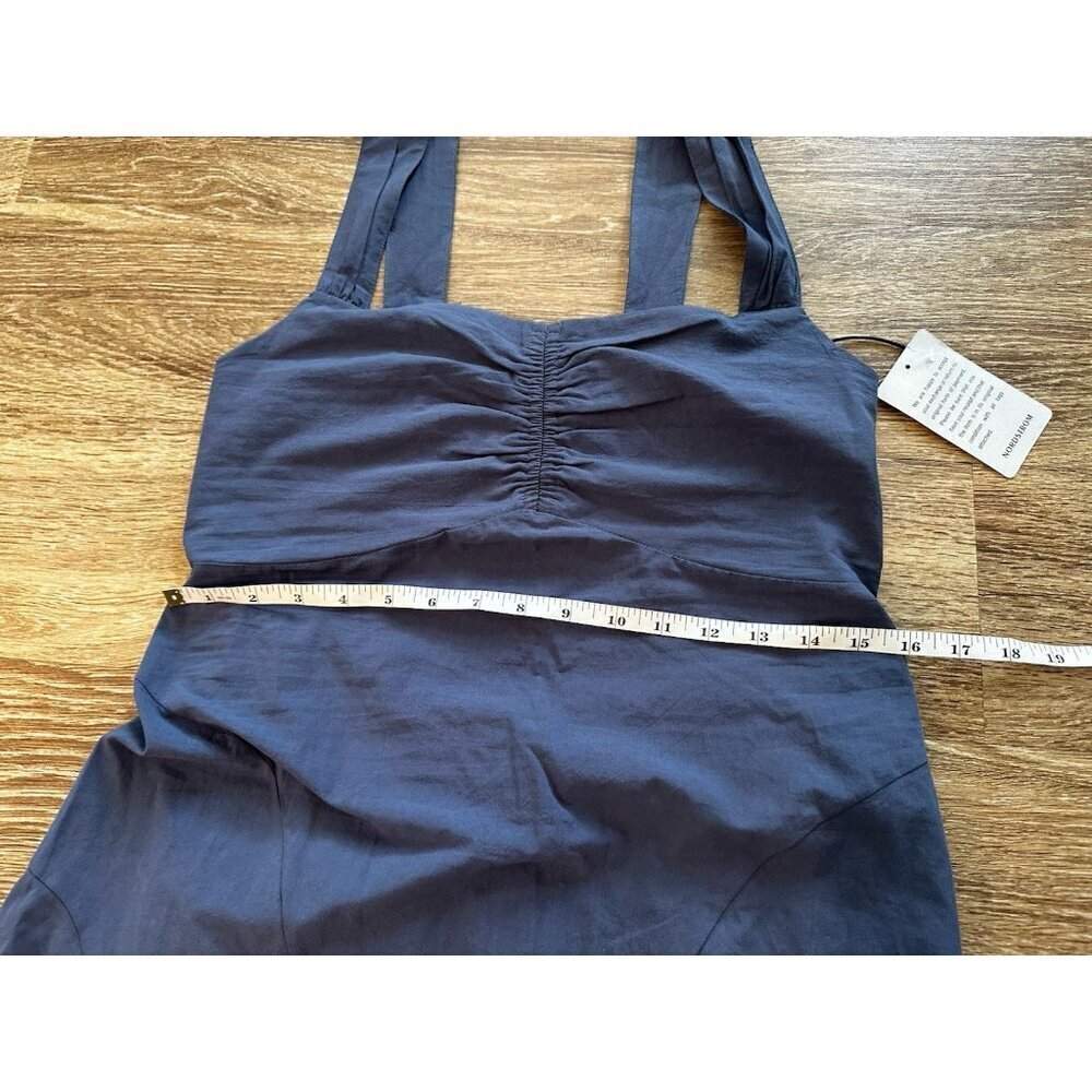 STITCHDROP NWT Bae Shore Sleeveless Midi Dress Blue Open Back Size Medium - Picture 3 of 9